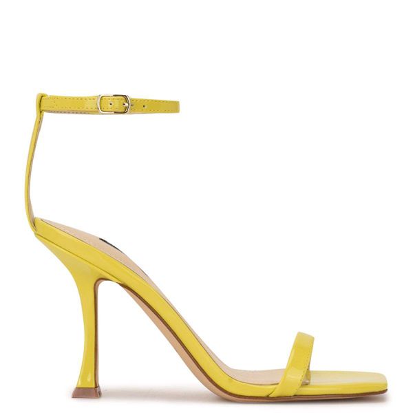 Nine West Yess Ankle Strap Yellow Heeled Sandals | Ireland 65D86-4A78
